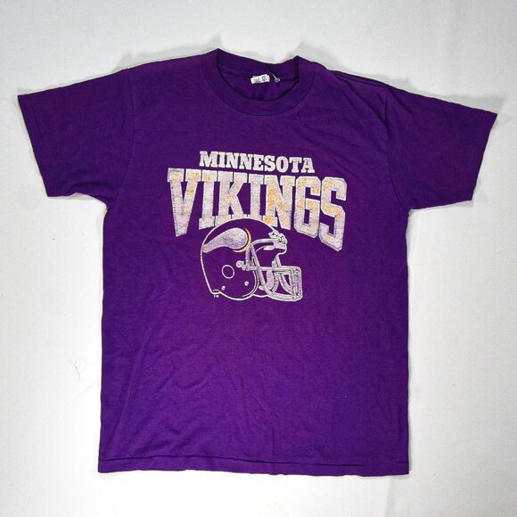 Vintage Minnesota Vikings Spellout Single Stitch Made in USA Champion T-Shirt -L - Picture 1 of 7